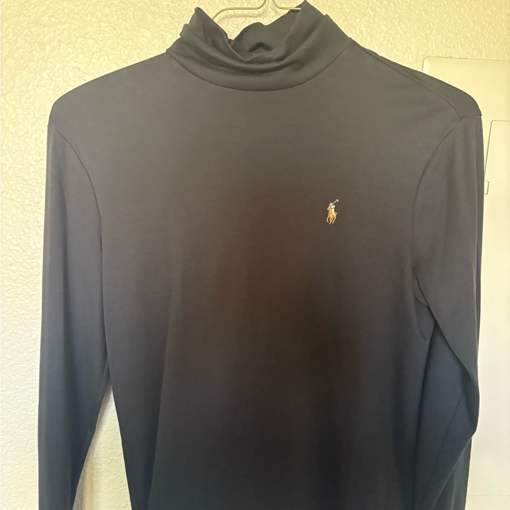 Ralph Lauren Black Soft Cotton Turtleneck
